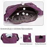 FANDARE Lekka Torba na Ramię Damska, Chusta Noszona na Ramię, Wodoodporna Torba Nylonowa do Podróży, Szkoły, Sportu, Zakupów, Niebieski, L