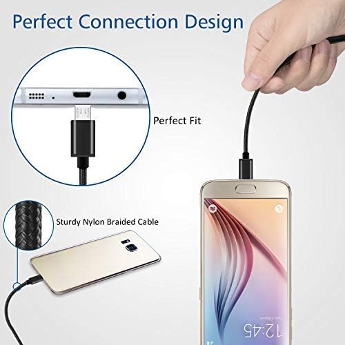 MATEIN Micro USB Cable,10ft [3Pack] Extra Long Charging Cord Nylon Braided High Speed Durable Fast Charging USB Charger Android Cable for Samsung Galaxy S7 Edge/S6/S5,Android Phone,LG G4,HTC Black