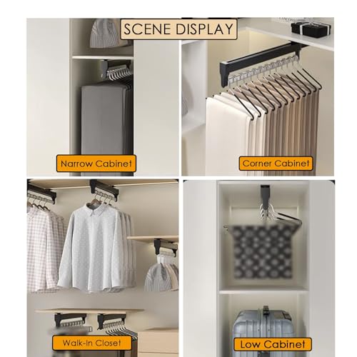 Cintre rétractable pour pantalons parfait pour le rangement du dressing - 8