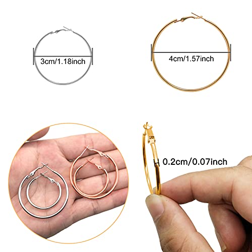 36Pcs Hoop Earrings Beading Earring Finding Round Metal Beading Hoop Open Circle Beading Hoop For Diy Jewelry Making/Earring Craft Art Creation/Girl Gift Wedding Party Favor(Gold/Rose Gold/Silver) #TOP3