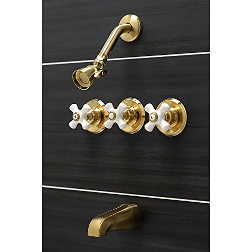 Kingston Brass KB237PX grifo para bañera y ducha, latón cepillado, 72 x 8 x 7.5 miniatura 2