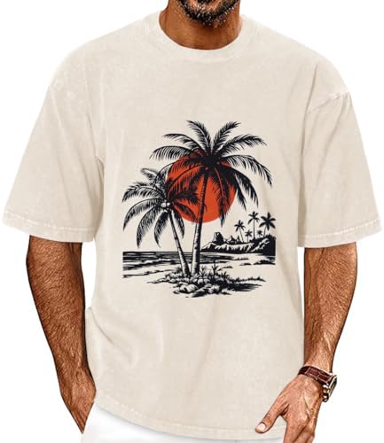 Image of Oversized Tshirts for Men Short Sleeve Vintage Washed Basic Loose Tees 2026