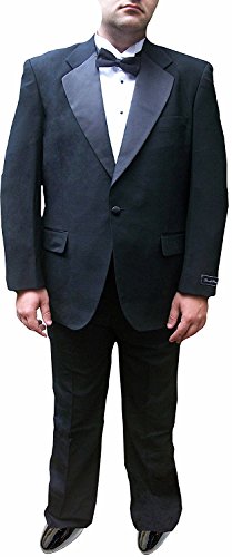Broadway Tuxmakers Mens 100% Wool Black Notch Lapel Tuxedo Suit (42L)