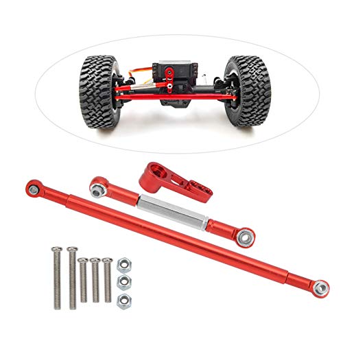 Drfeify Rc Car Steering Rod, Steering Rod Link Arm Aluminum Alloy Steering Link Rod Compatible With Mn86K 1/12 Rc Car(Red) #TOP5