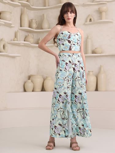 Image of PURVAJA Women's Maxi Co-Ords (Razy-014 Sea-Green Small)