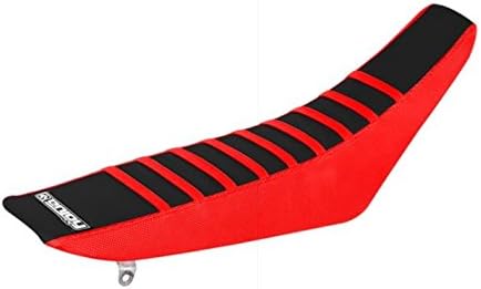 Vista 5 de Enjoy Mfg Funda de asiento compatible con Honda 2004-2009 CRF 250 CRF250 - Todas las costillas negras/rojas #53