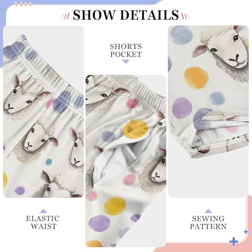 Pajama Pants Watercolor Sheep Dots PJ Bottoms Sleepwear Lounge Sleep Pant with Pockets4