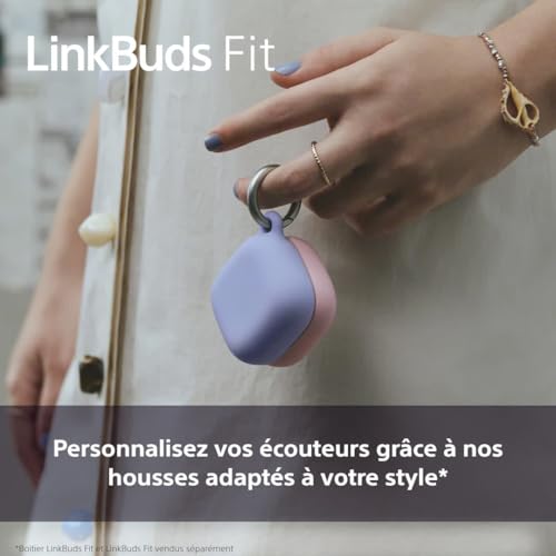Sony Housse de boitier LinkBuds Fit Anneau Facile à Clipser personnalisez Vos écouteurs Uniquement pour LinkBuds Fit cendré - vue 6