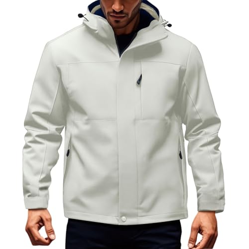 TOFOTL Gefüttert Vestir Waterproof Esqui S Deporte Parka Deportiva Impermeables Chaquetas Para Hombre Ante Bomber Corta Vientos D Inverno Futbol Para Chaqueta Caza Hombre 2Blanco L