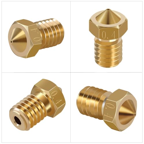 30 Stück Düsen 0,4 mm 0,2 mm 0,6 mm,3D-Drucker Messing Stainless Steel-Hotend-Düsen mit für 1,75 mm Filament Hot Ends V5, V6，Zum Beispiel für Anycubic i3 Mega Chiron Prusa i3 MK3/MK3S/Mega/Kobra Neo