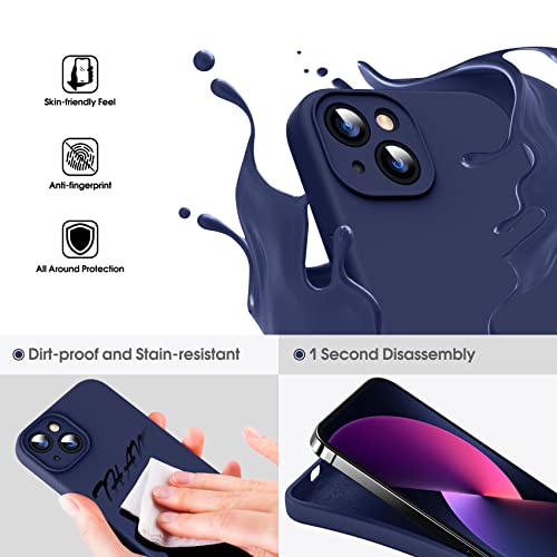 Supdeal Liquid Silicone Case for iPhone 13, [Camera Protection] [Anti Fingerprint] [Wireless Charging] 4 Layer Phone Case Protective Cover, Built-in Microfiber Case Cover, 6.1", Navy Blue by Supdeal - Used condition - Image 3