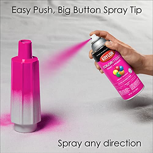 Image of Krylon K05528007 COLORmaxx Spray Paint and Primer for Indoor /Outdoor Use, Gloss Mambo Pink, 12 Ounce (Pack of 2)