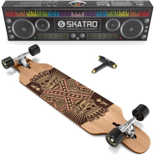 Skatro Drop Through Longboard Skateboard Freeride - Includes T-Tool