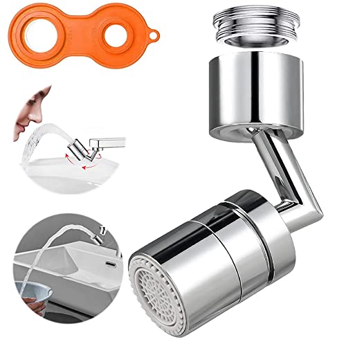 720 Degree Swivel Kitchen Sink Faucet Aerator, Universal Splash Filter Faucet Head, 720 Rotating Faucet Extender for Bathroom, Flexible Faucet Sprayer Attachment