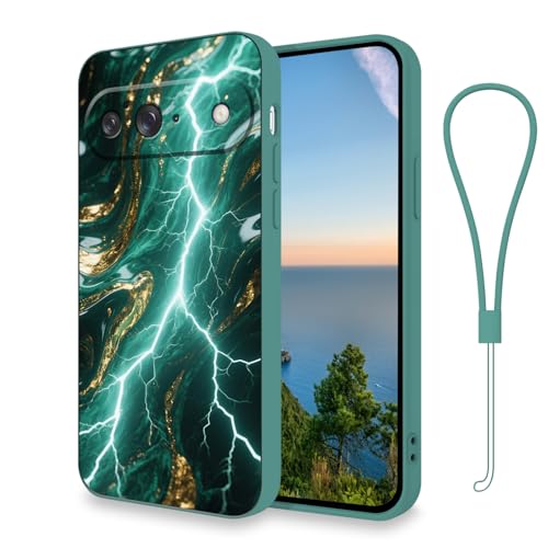 Coque antichoc Google Pixel 10 silicone vert contre les chutes avec attache