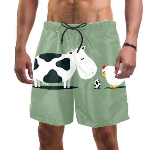Short de bain homme vaches poulets fini le tissu mouillé avec le séchage rapide