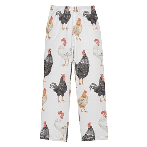 ZZXXB Cock and Eggs Boys Long Pants Soft Trousers Elastic Waist Kids Lounge Bottoms with Pockets S-XL