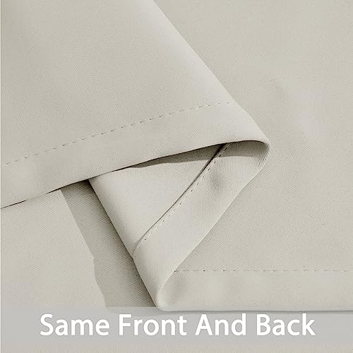 Yakamok Blackout Curtains Room Darkening Thermal Insulated Window Panels,Solid Grommet Top Drapes for Bedroom/Living Room(70Wx84L, Light Beige, 2 Panels)
