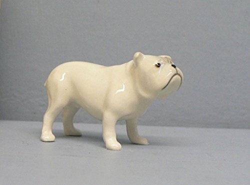 White Bulldog Stands Miniature Figurine Ceramic Hagen-RENAKER 2087W