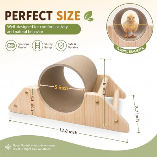 Image of Baby Chick Perch & Tunnel Toy Set for Brooder, Chick Roosting Bar Training Toys, Chicken & Duckling Enrichment Playground, Anti-Boredom Coop Accessories for Baby Chicks Ducks Small Birds