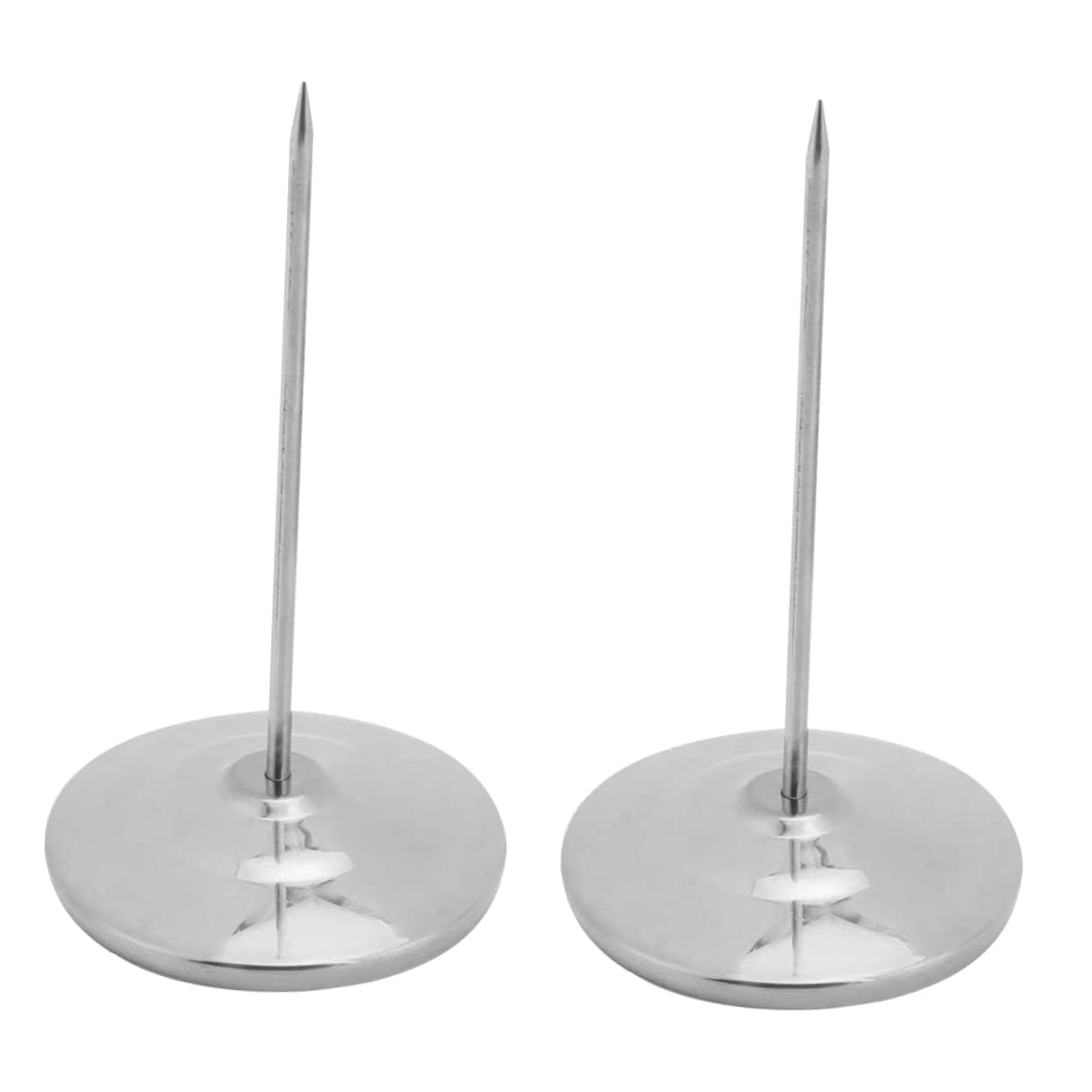 LALAFINA Porta Ricevute in Acciaio Inossidabile 2 Pezzi Base Rotonda Robusta per Ufficio e Bar Ristorante Menù Memo Holder