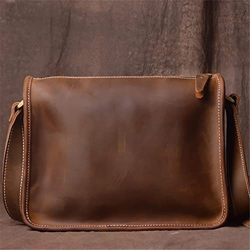 Men Shoulder Bag Genuine Leather Crossbody Casual College Bag Messenger Bag 12.9 Inch Laptop Bags4