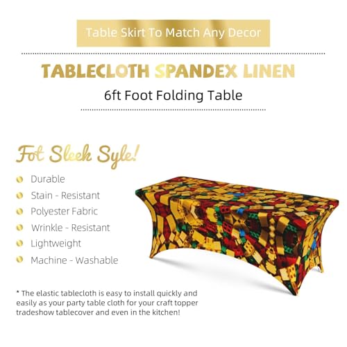 Housse de table brique pour décorer vos anniversaires et fêtes de 1,8m
