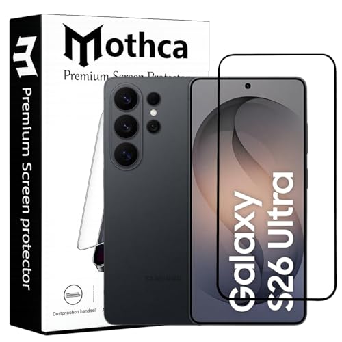 Image of Mothca Military-Grade Tempered Glass Screen Protector Compatible for Samsung Galaxy S26 Ultra with Edge to Edge Coverage - Case Friendly, Anti-Scratch & Bubble-Free Installation Kit