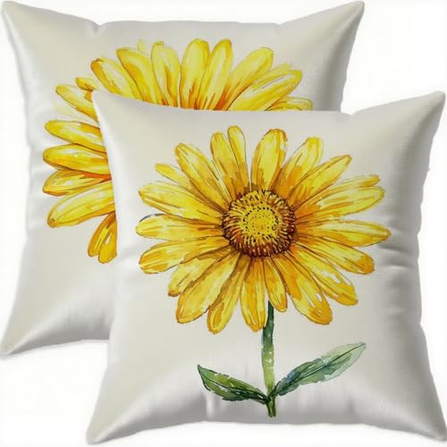 Housse coussin 80x80cm en velours jaune imperméable chic - 2