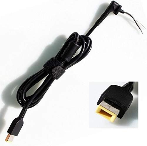 Image of DC Cable Cord to Repair 45|65w|90w |120w|130w|135w Adapter Charger Pin Size USB Slim Square Yellow pin DC Cable (1.5M) Compatible for Lenovo Laptop Charger Adapter