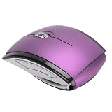 Zunate Składana Mysz Bezprzewodowa Przenośna Ergonomiczna Mysz Komputerowa 2,4G z Magnetycznym Wyłącznikiem Zasilania, Składana Podróżna dla Użytkowników Laptopów w Podróży (PURPLE)