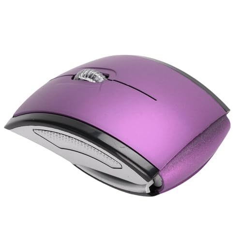 Zunate Składana Mysz Bezprzewodowa Przenośna Ergonomiczna Mysz Komputerowa 2,4G z Magnetycznym Wyłącznikiem Zasilania, Składana Podróżna dla Użytkowników Laptopów w Podróży (PURPLE)