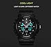 KXAITO Men's Watches Sports Outdoor Waterproof Military Wrist Watch Date Multi Function Tactics LED Alarm Stopwatch (z09_Black)
