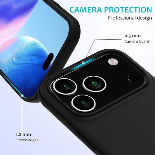 Image of ArmourPro Silicone Back Case for iPhone 17 Pro Max, Soft-Touch Phone Back Cover for Apple iPhone 17 Pro Max - Black