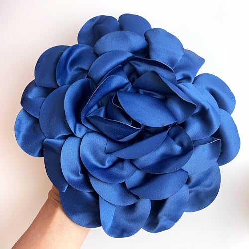 Image of Heyiwell Large Satin Fabric flower for Brooch Pin Wedding Party Dance Dress Suit Clothes Head Hair Accessories DIY Decor 9.45 inchInch