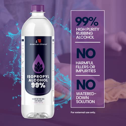 American Ethanol\'s Isopropyl Alcohol 99%, USP NF Lab Grade 0.5 Liter (Pack of 1)