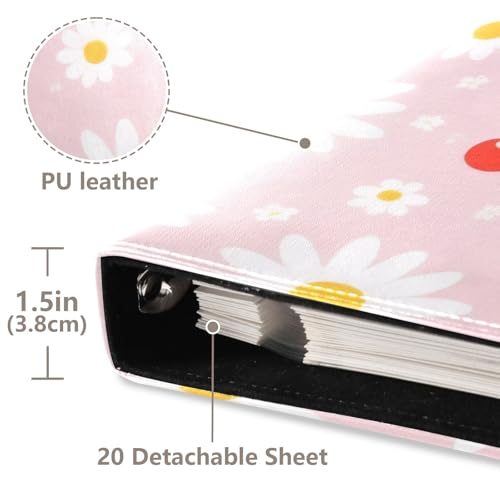 Álbum de Fotos de 3 Anillos Autoadhesivo DIY Scrapbook Cherries y Daisies Floral 40 Páginas 8x10 para Recuerdos miniatura 4