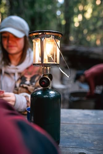 Image of Stansport Propane Mantel Lantern - Outdoor Light with Adjustable Brightness, Carry Handle, Ventilated Hood, High-Output, Portable, for Emergency, Backpacking, Camping - Mantels Included