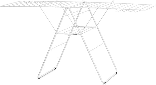 Brabantia HangOn - Estante de secado de ropa (82 pies / blanco fresco) compacto, plegable, ajustable, de acero inoxidable para interiores