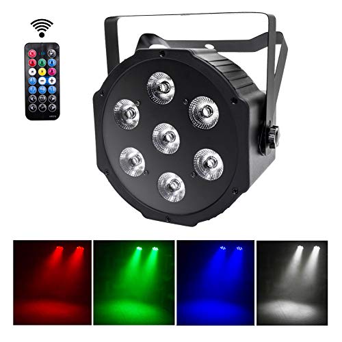 UKing Projecteur LED DMX 7 LED DMX RGBW Disko avec télécommande sans Fil 8 Modes de lumière Disco pour DJ Bar Mariage Noël Halloween