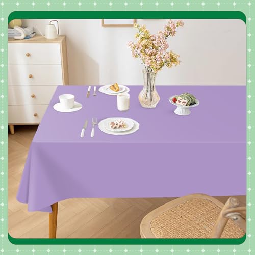 Image of Lavender 14 Pack 54 x 108 Inch Plastic Tablecloths, Disposable Rectangle Tablecloth, Party Table Cover Plastic Table Cloth