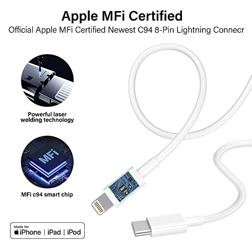 Usb C To Lightning Cable 10Ft 2Pack, Iphone Fast Charger Cable [Apple Mfi Certified] Long Type C Iphone Charging Cord For Iphone 14/14 Puls/14 Pro Max/14 Pro/13Pro Max/12 Promax/11 Promax/Xs/Xr/8/Ipad #TOP2