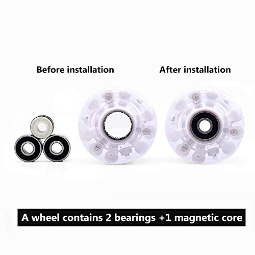 Nezylaf 8 Piece Upgrade Light Up Roller Skate Wheels, Luminous Skate Wheels With Bearings Installed For Indoor Or Outdoor Double Row Skating And Skateboard 32 X 58 Mm 78A（Colorful） #TOP4