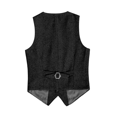 Image of Boys Retro Tweed Vest for Kids Classic Casual Waistcoat