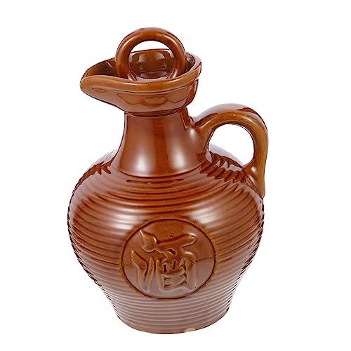 ARTSEWPLY Cruche Céramique pour Vin Pot de Service Portable Étanche Contenant à Vin Artisanal pour Maison et Restaurant sans Fuite Facile à Nettoyer