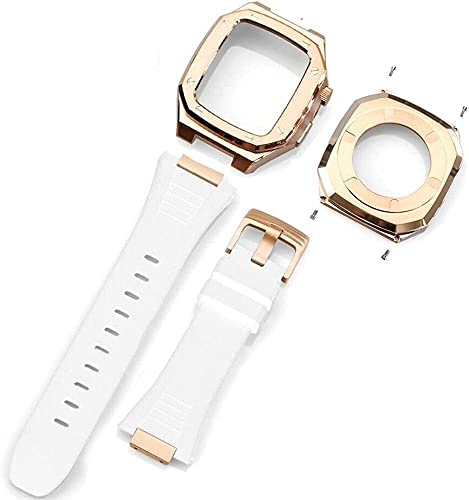 Bracelet en silicone et boîtier en acier pour Apple Watch 45mm 44mm 41mm
