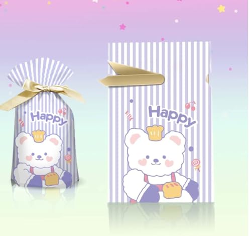 Image of VRB Dec 40Pcs Return Gift Bags - Potli Bags, Return Gift Bags for Kids Birthday - Gift Packing Bags - Goodie Bag for Return gifts - goodie bags - gift pouches for return gifts - guddy bags for return gifts (40Pcs Happy Ribbon Bag)