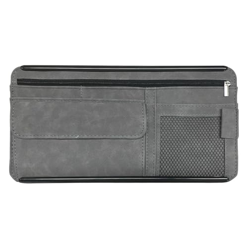 Suede Car Sun Visor Organizer with Multi-Pocket