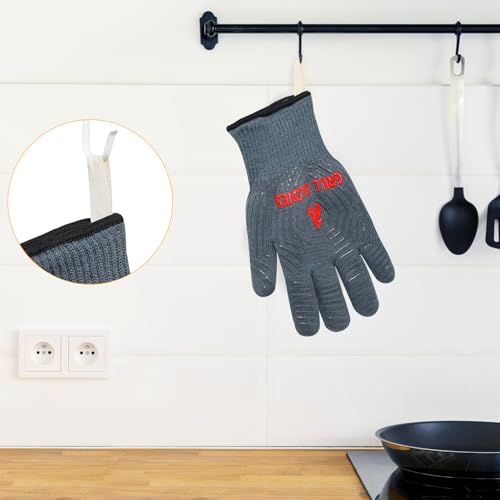 Gants barbecue QUWIN contre les brûlures de cuisine avec silicone isolant 800 °C