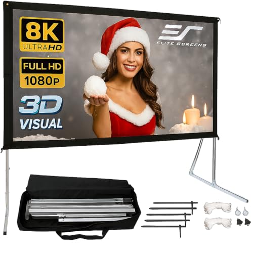 Elite Screens 120-INCH Projector Screen|Outdoor Indoor Movie Screens|16:9 Freestanding Portable...